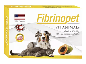 VITANIMAL - Fibrinopet 300mg 10 Comprimidos Palatables