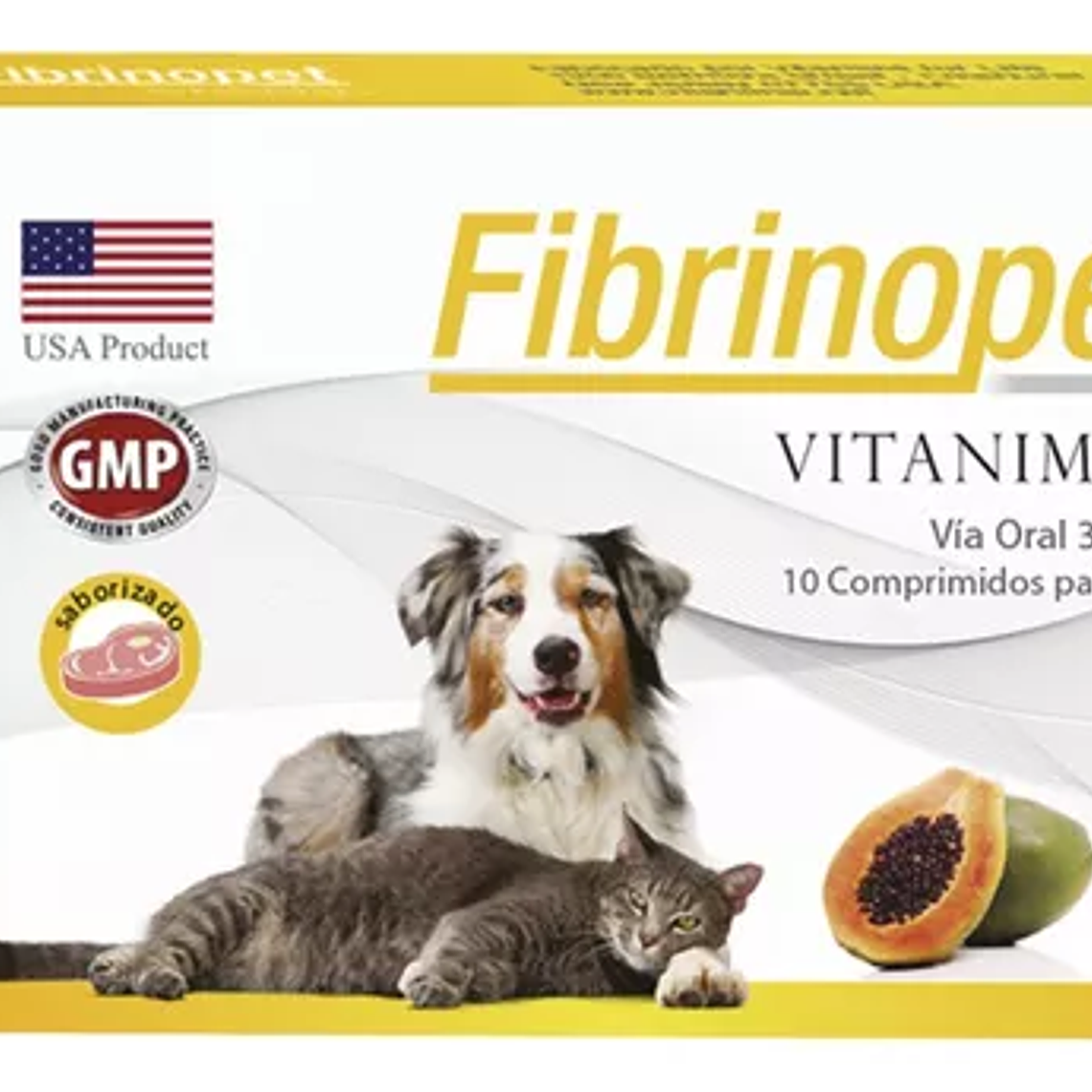 VITANIMAL - Fibrinopet 300mg 10 Comprimidos Palatables 1