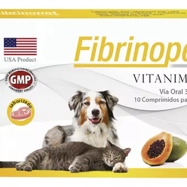 VITANIMAL - Fibrinopet 300mg 10 Comprimidos Palatables 1