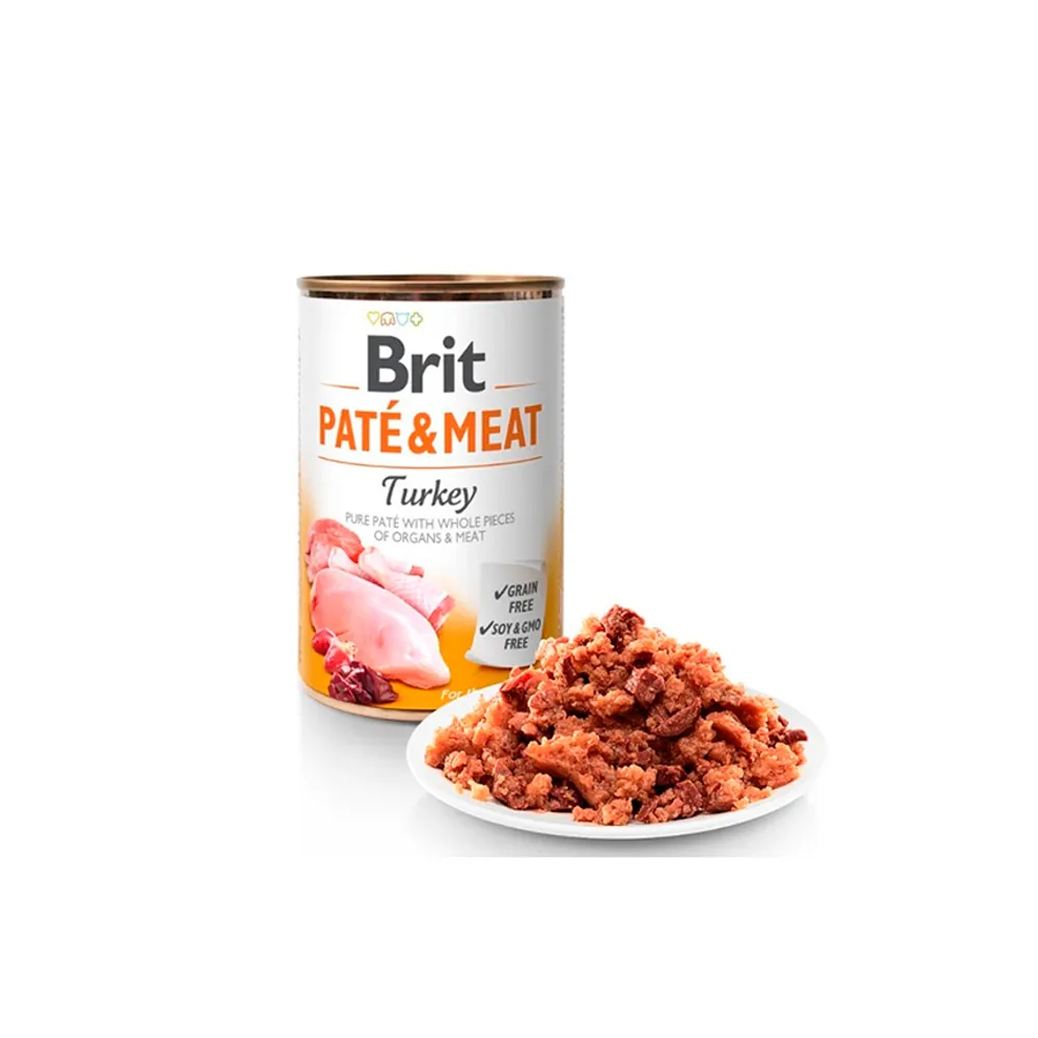 BRIT PATE Y MEAT TURKEY 400gr - ALIMENTO HÚMEDO PERROS 1