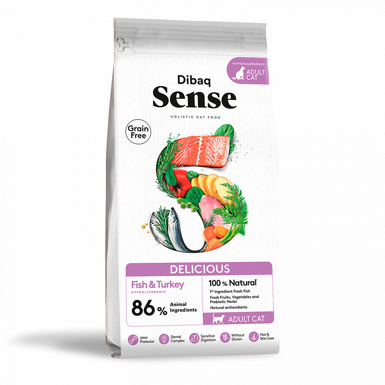 Alimento Dibaq Sense Delicious Pescado y Pavo para Gatos 1