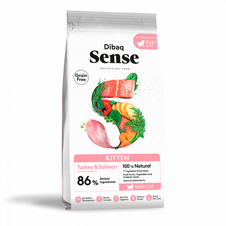 Alimento Dibaq Sense Kitten Salmon y Pavo para Gatos 1