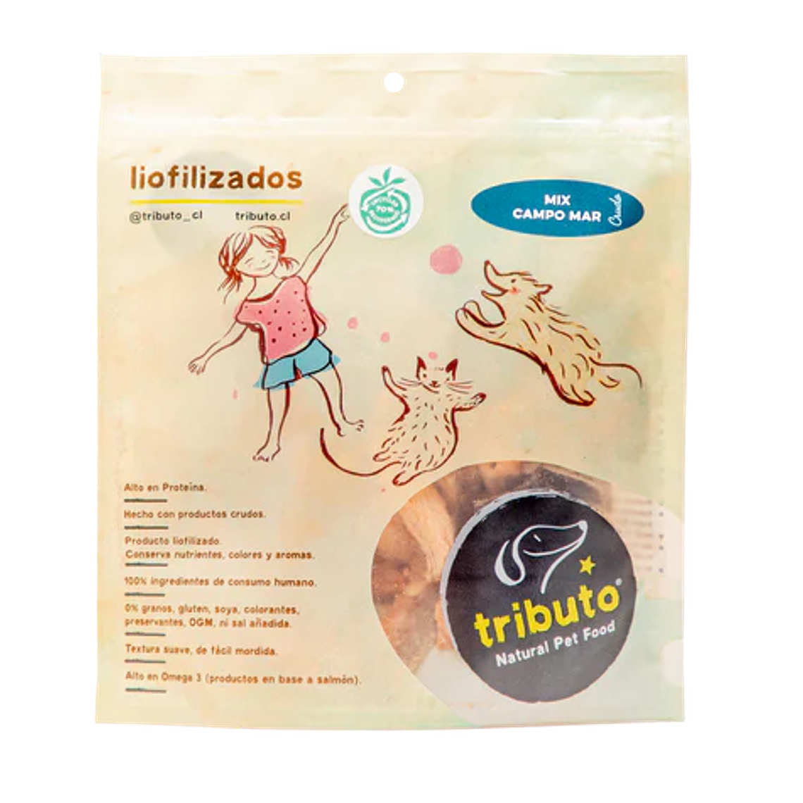 TRIBUTO Snack Crudo Mix Campo Mar (Salmón/Higado de Vacuno) 1