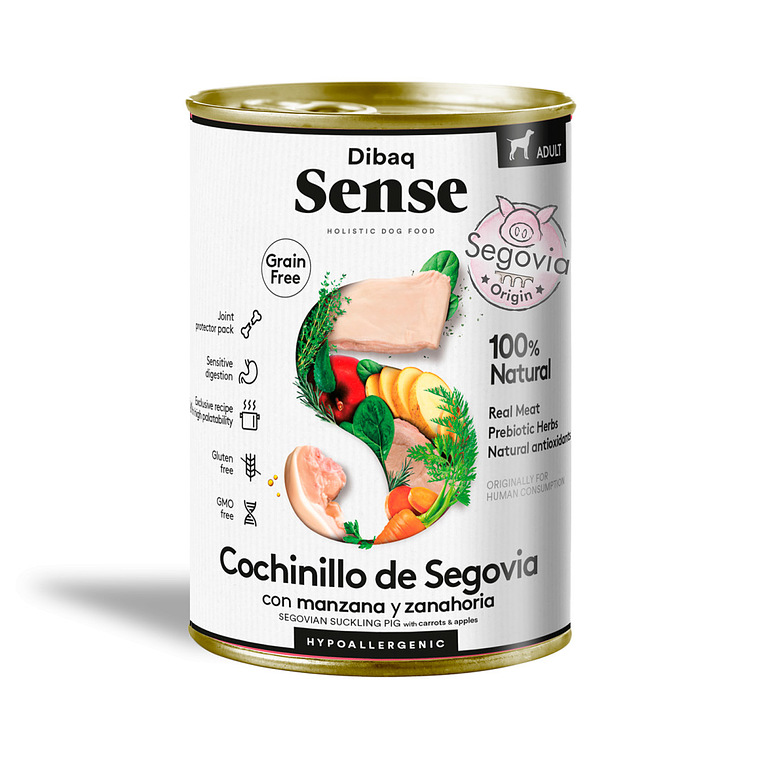 Alimento Húmedo Adulto Dibaq Sense Cochinillo Lata 380 gr 1