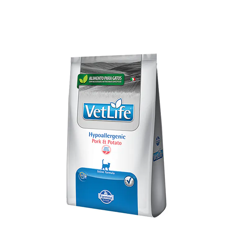 VetLife Gato Hipoalergénico Cerdo y Papa 2KG 1