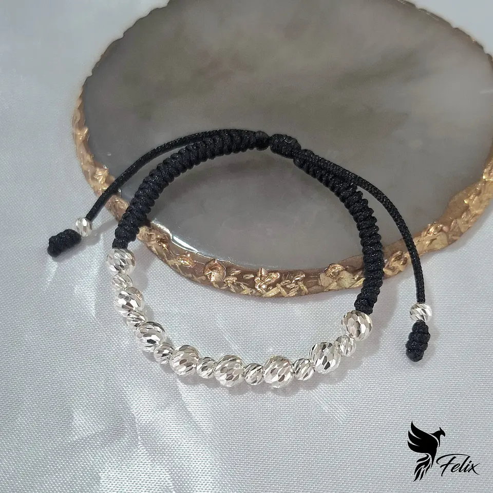 Pulsera Tejido Serpiente con Balines Diamantados 1