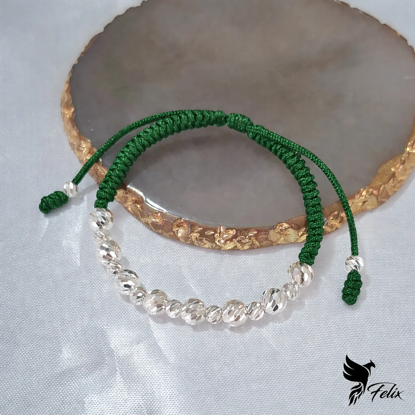 Pulsera Tejido Serpiente con Balines Diamantados 5