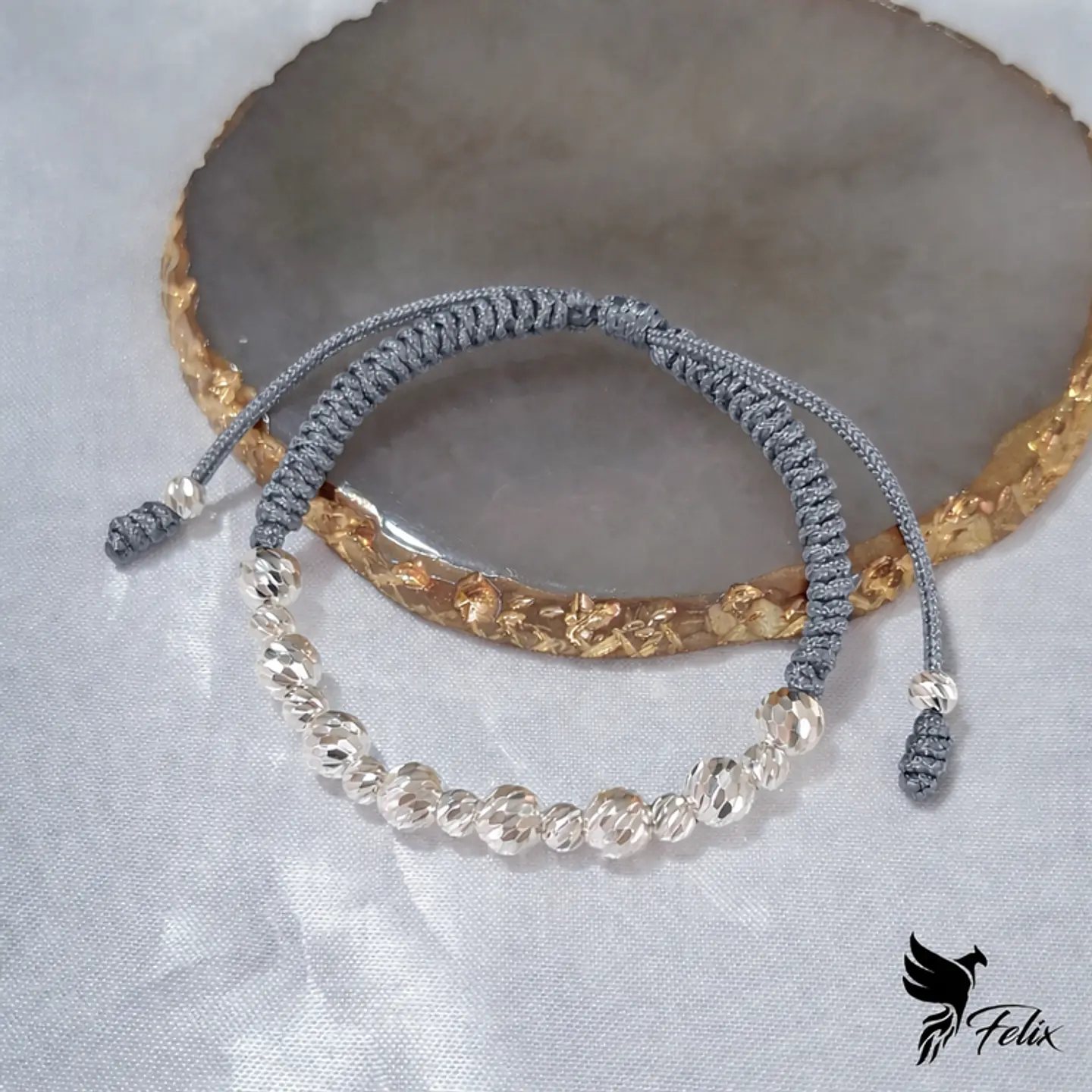 Pulsera Tejido Serpiente con Balines Diamantados 8