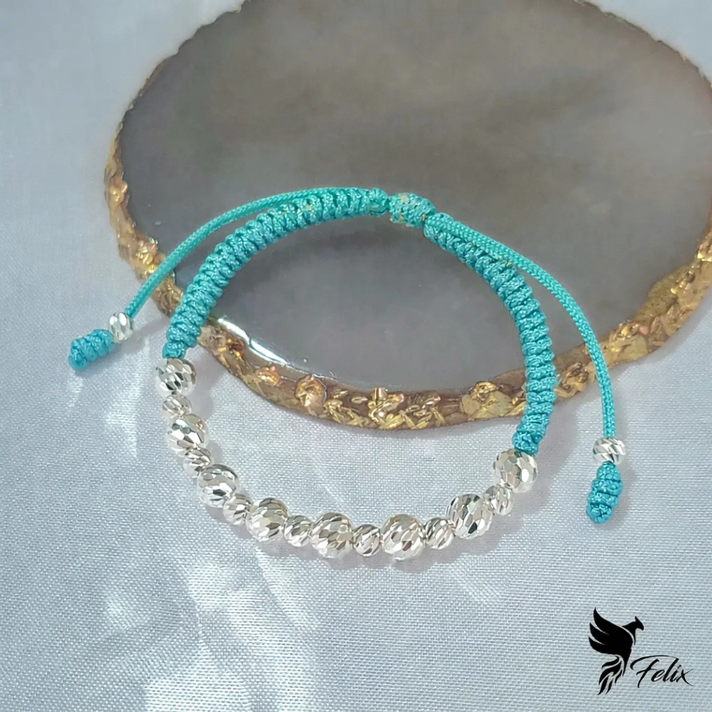 Pulsera Tejido Serpiente con Balines Diamantados 7