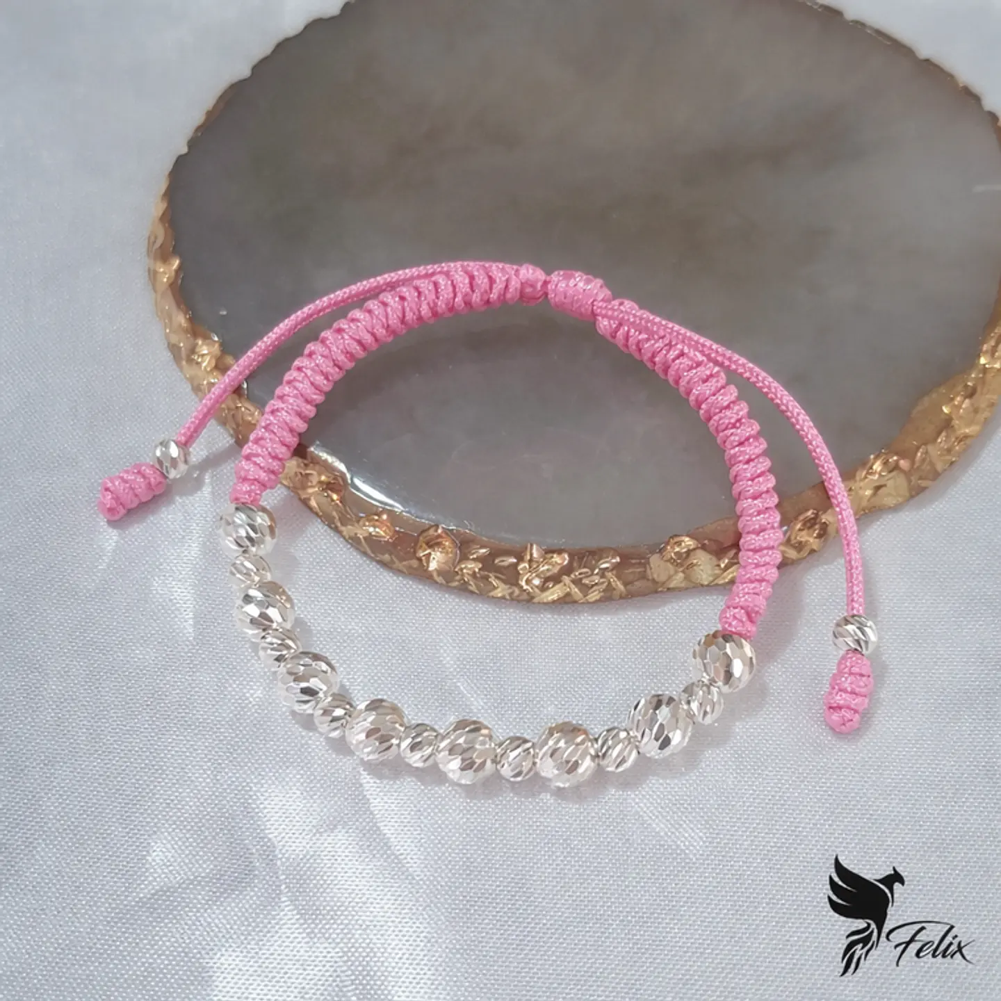 Pulsera Tejido Serpiente con Balines Diamantados 6