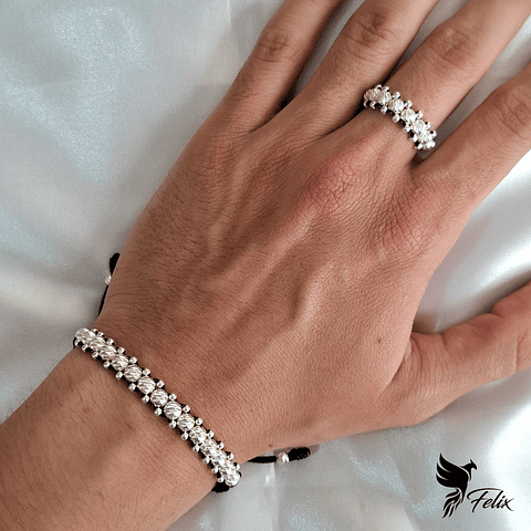 Pulsera con Anillo Tres Carriles