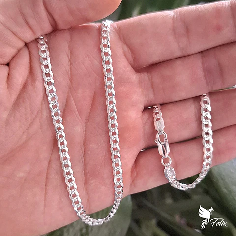 Cadena Cubana Diamantada de 60cm