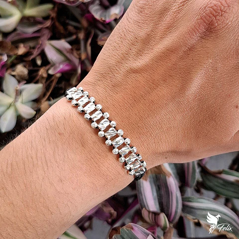 Pulsera Tres Carriles con Cilindros