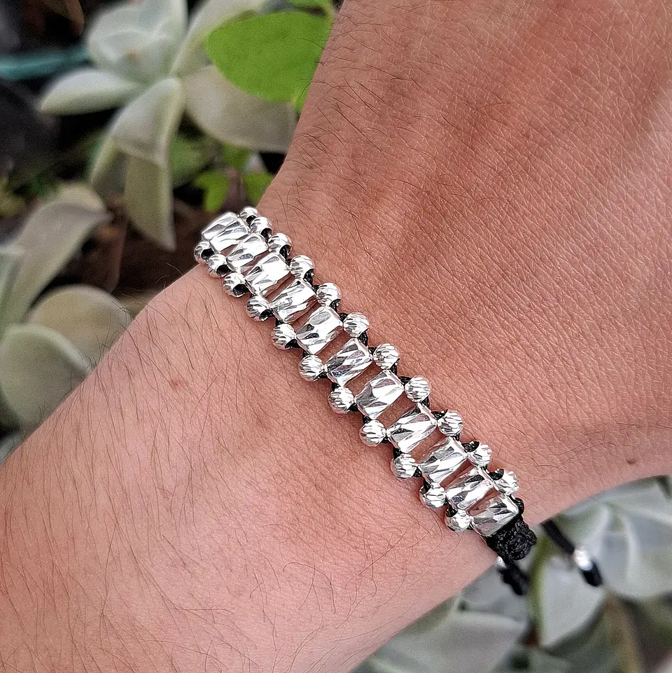 Pulsera Tres Carriles con Cilindros 2