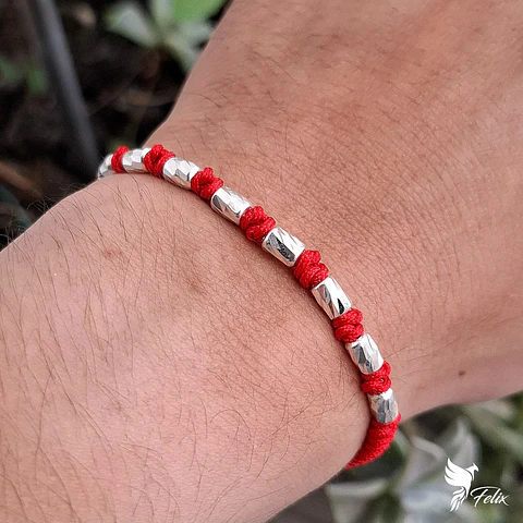 Pulsera Tejido Serpiente con Cilindros