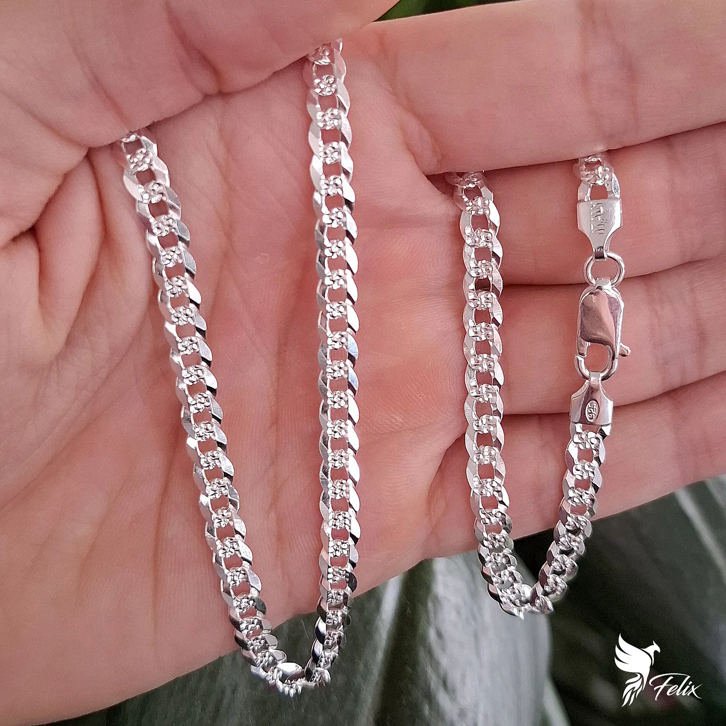 Cadena Cubana Diamantada Ancha de 60cm 1