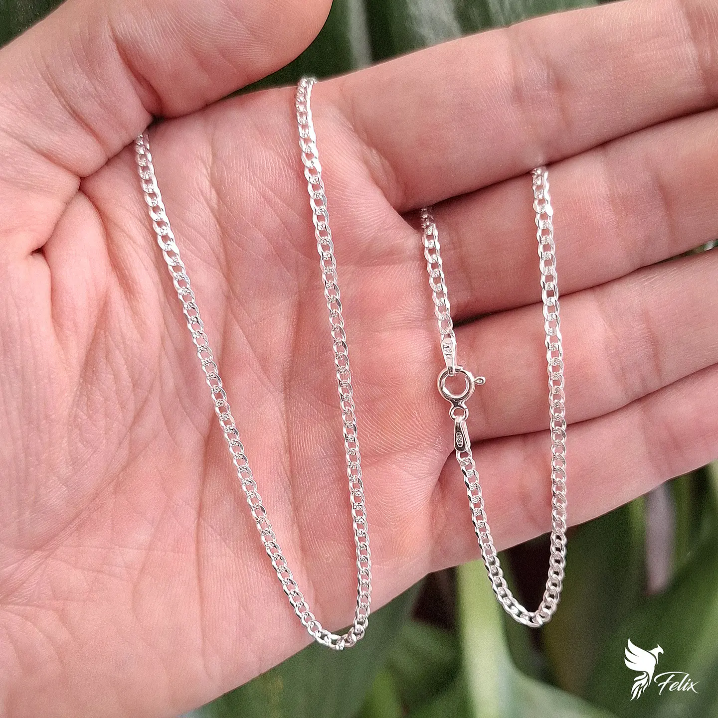 Cadena Cubana Diamantada Delgada de 60cm 1