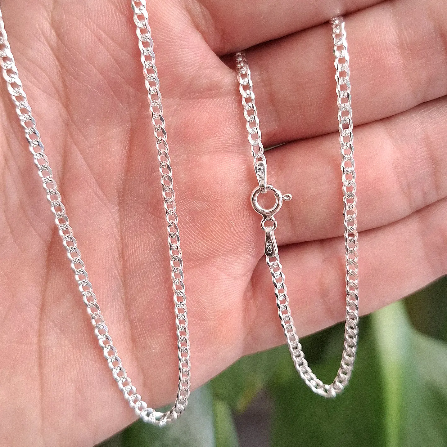 Cadena Cubana Diamantada Delgada de 60cm 2