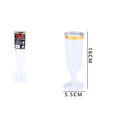 Copas Acrílicas de Champagne Transparente 16*5.5Cm 6Pcs
