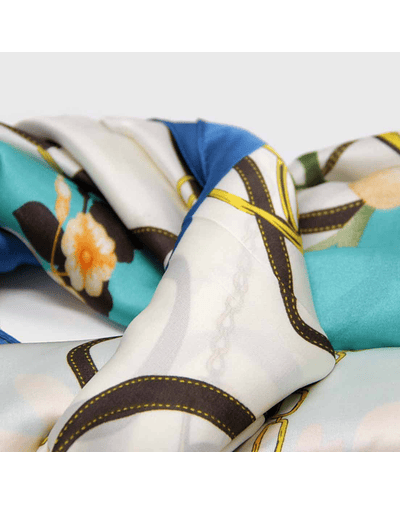 Pañuelo seda largo turquesa PAN1