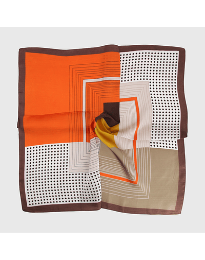 Pañuelo seda 70 x 70 naranjo