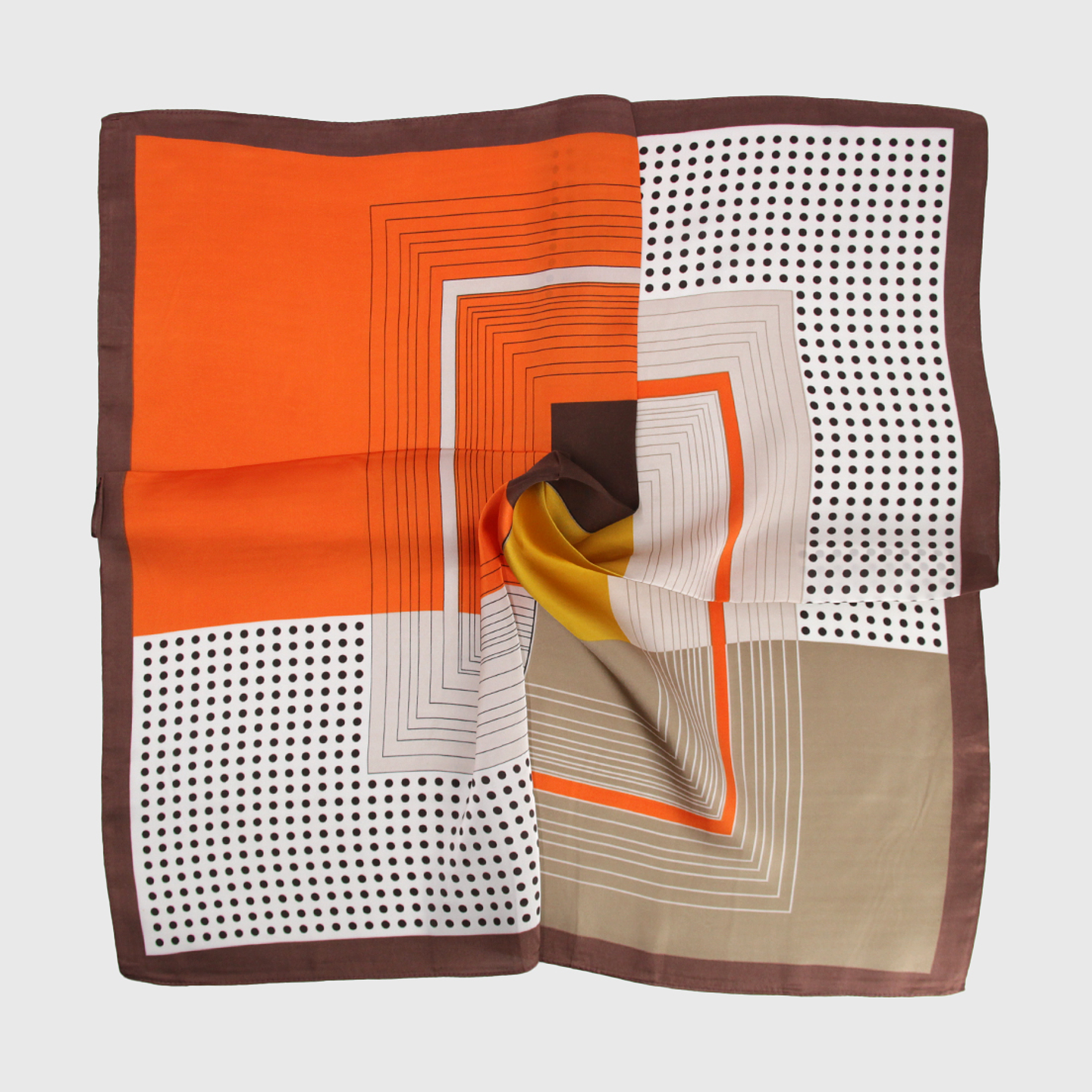 Pañuelo seda 70 x 70 naranjo 1