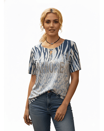 polera amore celeste