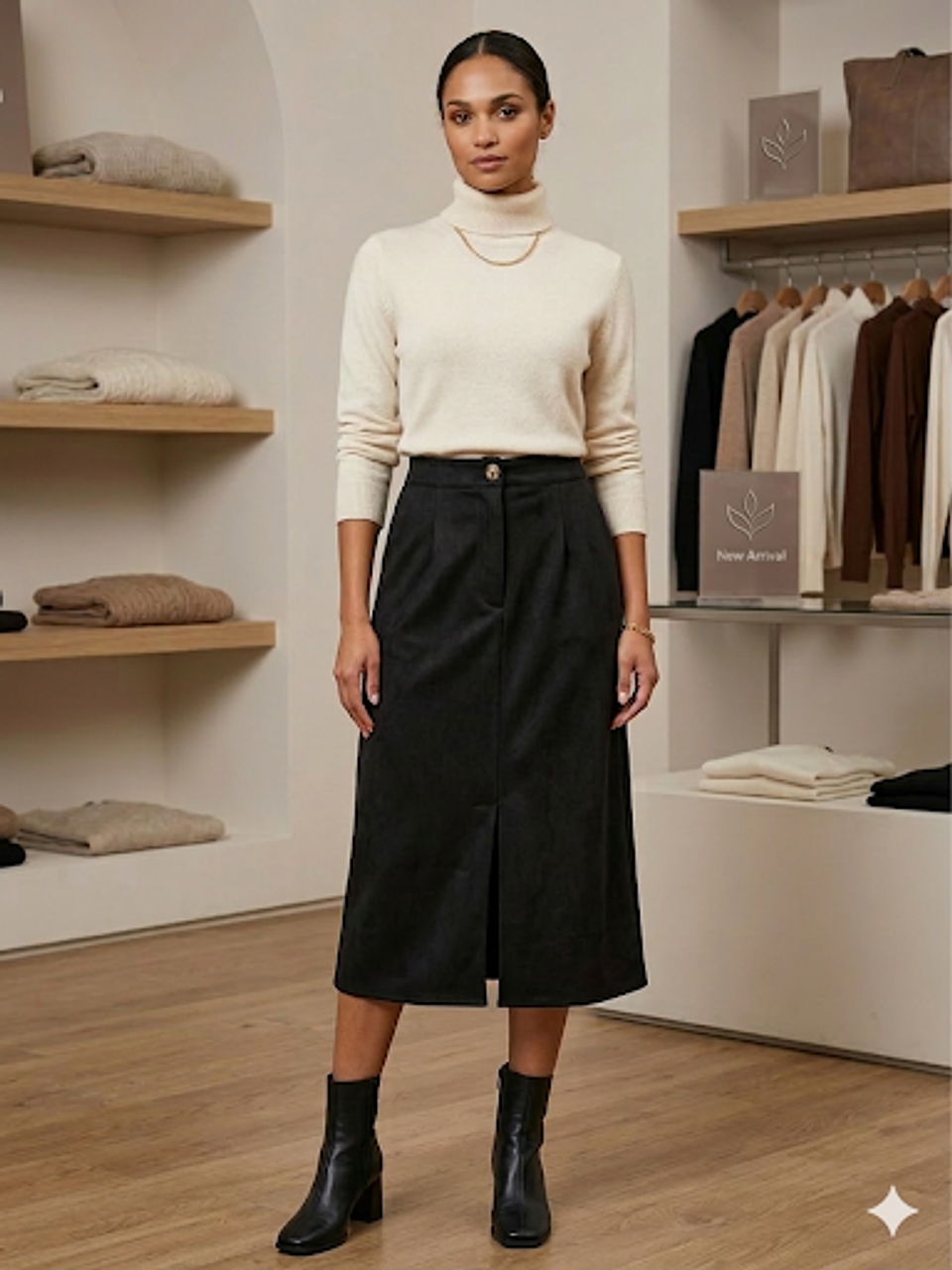 Falda gamuza negra 1