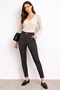Pantalón Ajustado Efecto Gamuza negro - Miniatura 2
