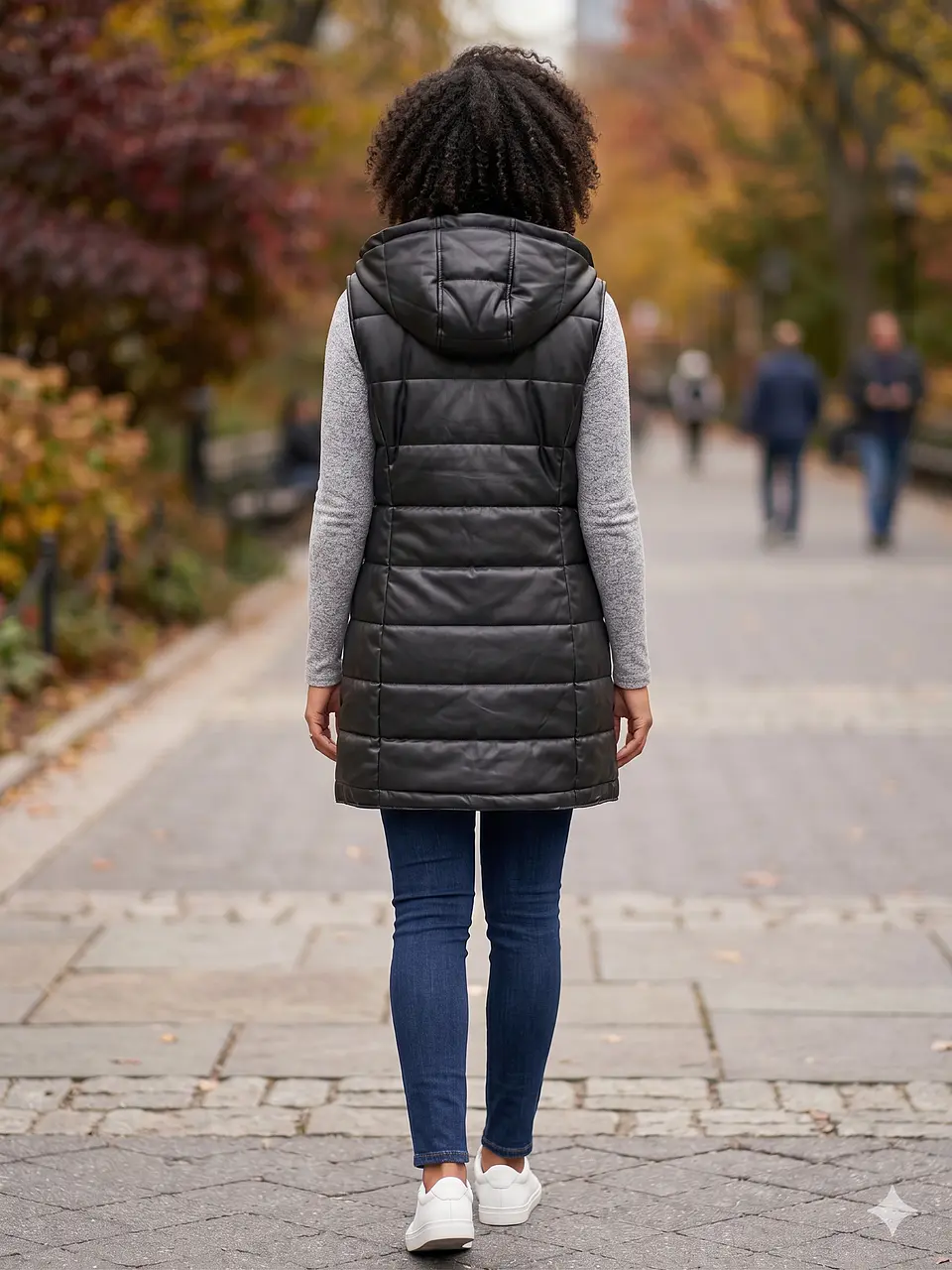 chaqueta puffer negro ecocuero 2