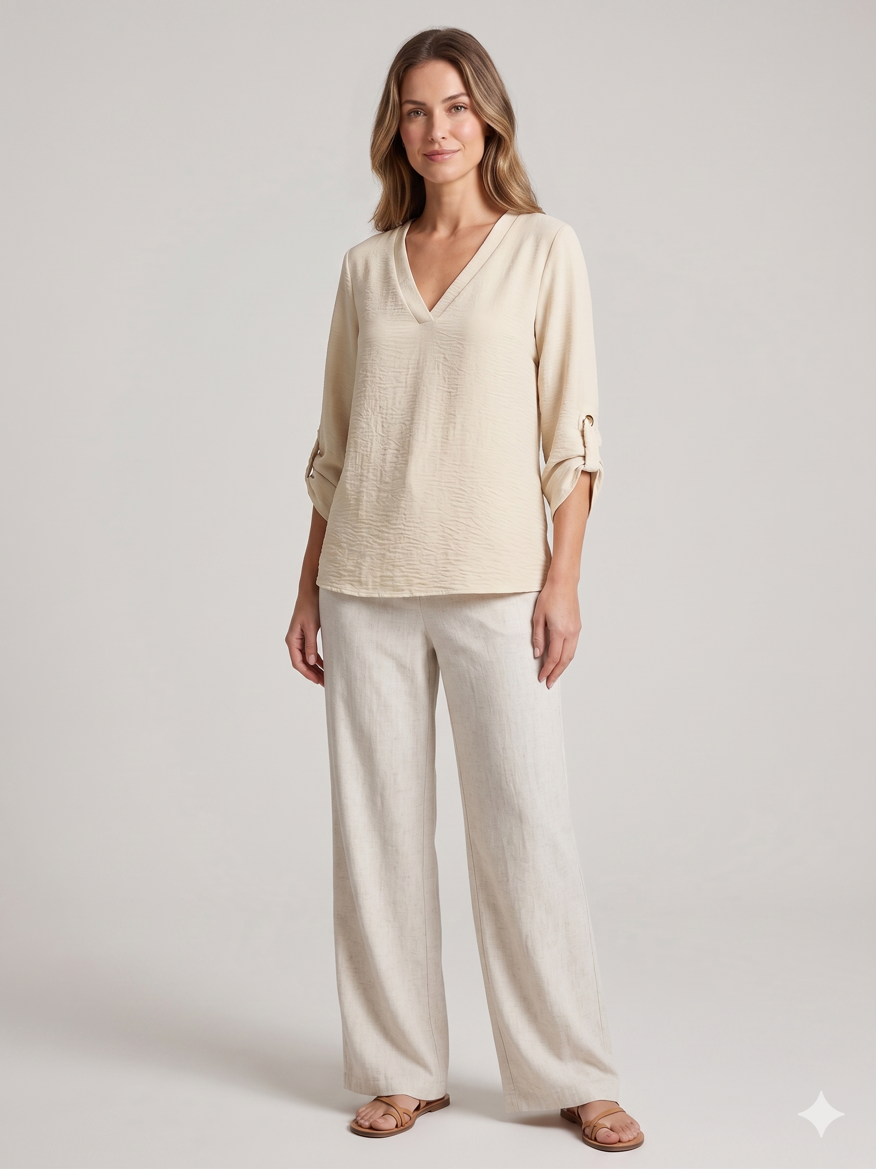 blusa argollas beige