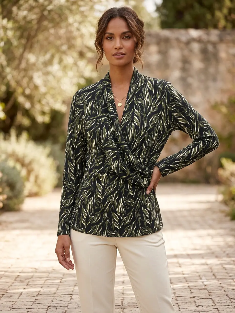 polera draped verde 1