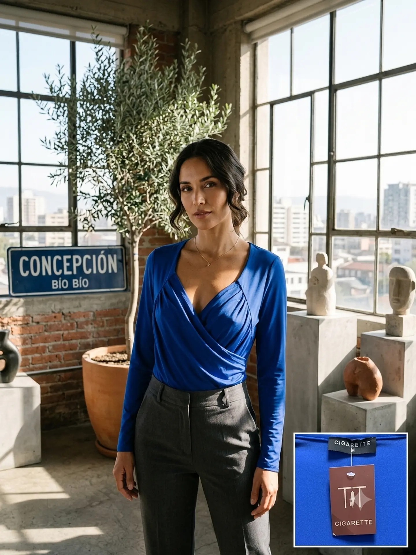 blusa cruzada manga larga azul 1