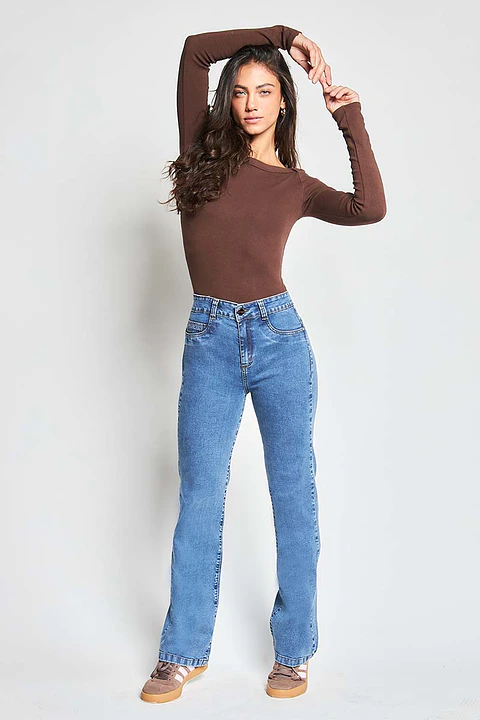 Jeans Mujer Tiro Alto Recto 5436
