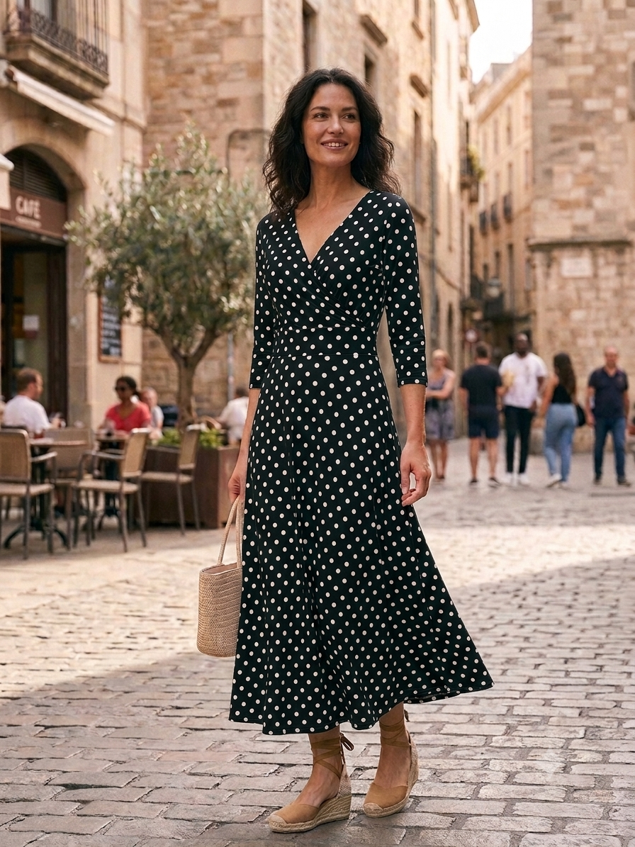 Vestido Midi Largo Estampado Negro Ash 13507125001102