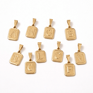 DIJE MEDALLA INICIAL ORO LAMINADO 18K