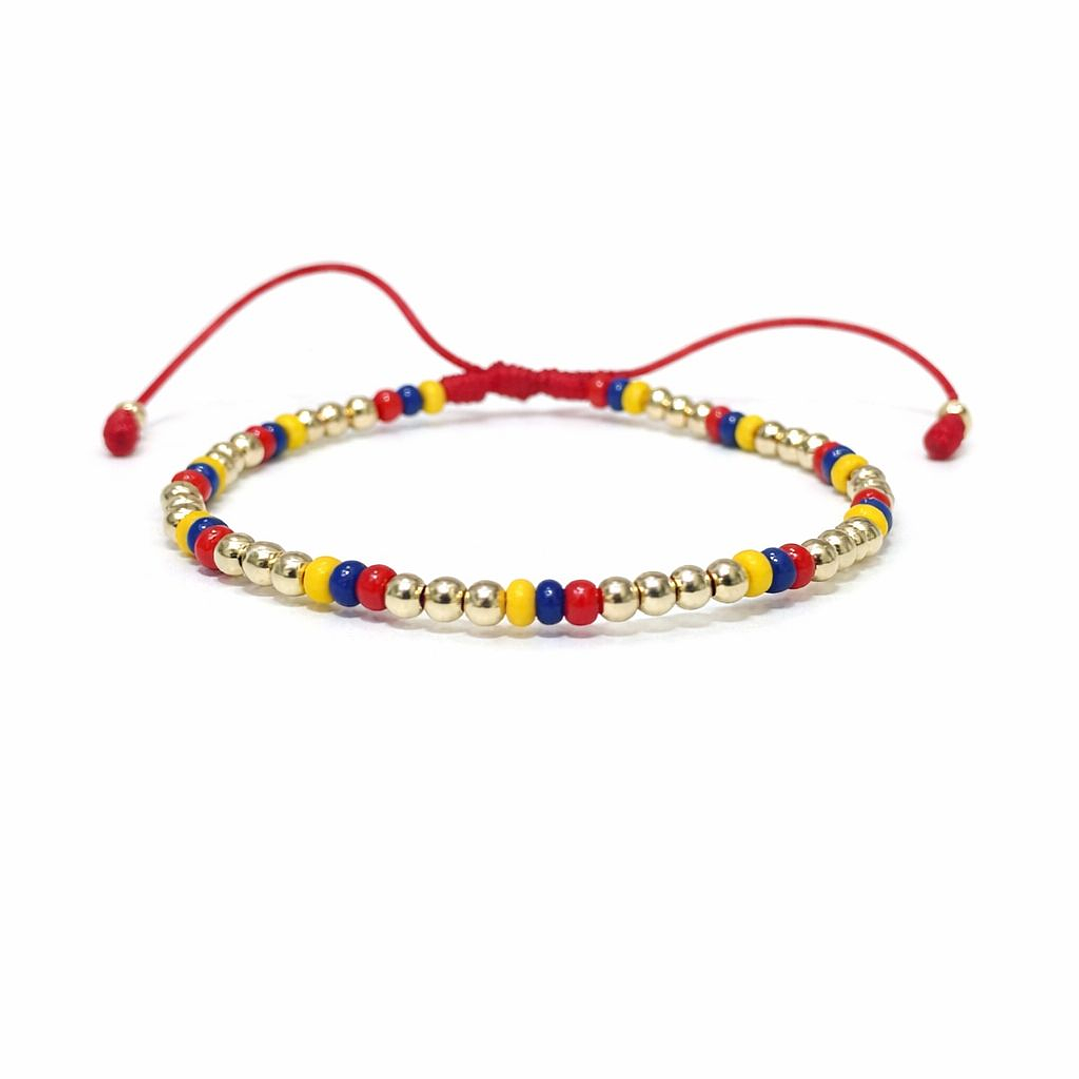 PULSERA MUNDIAL TRICOLOR ORO LAMINADO 18K 1