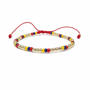 PULSERA MUNDIAL TRICOLOR ORO LAMINADO 18K