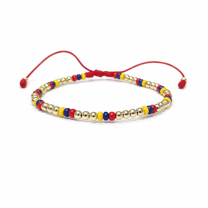 PULSERA MUNDIAL TRICOLOR ORO LAMINADO 18K 1