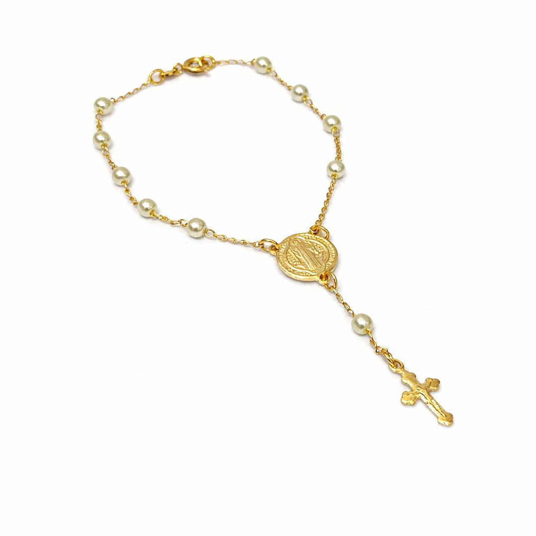 DENARIO PERLA ORO LAMINADO 18K 1