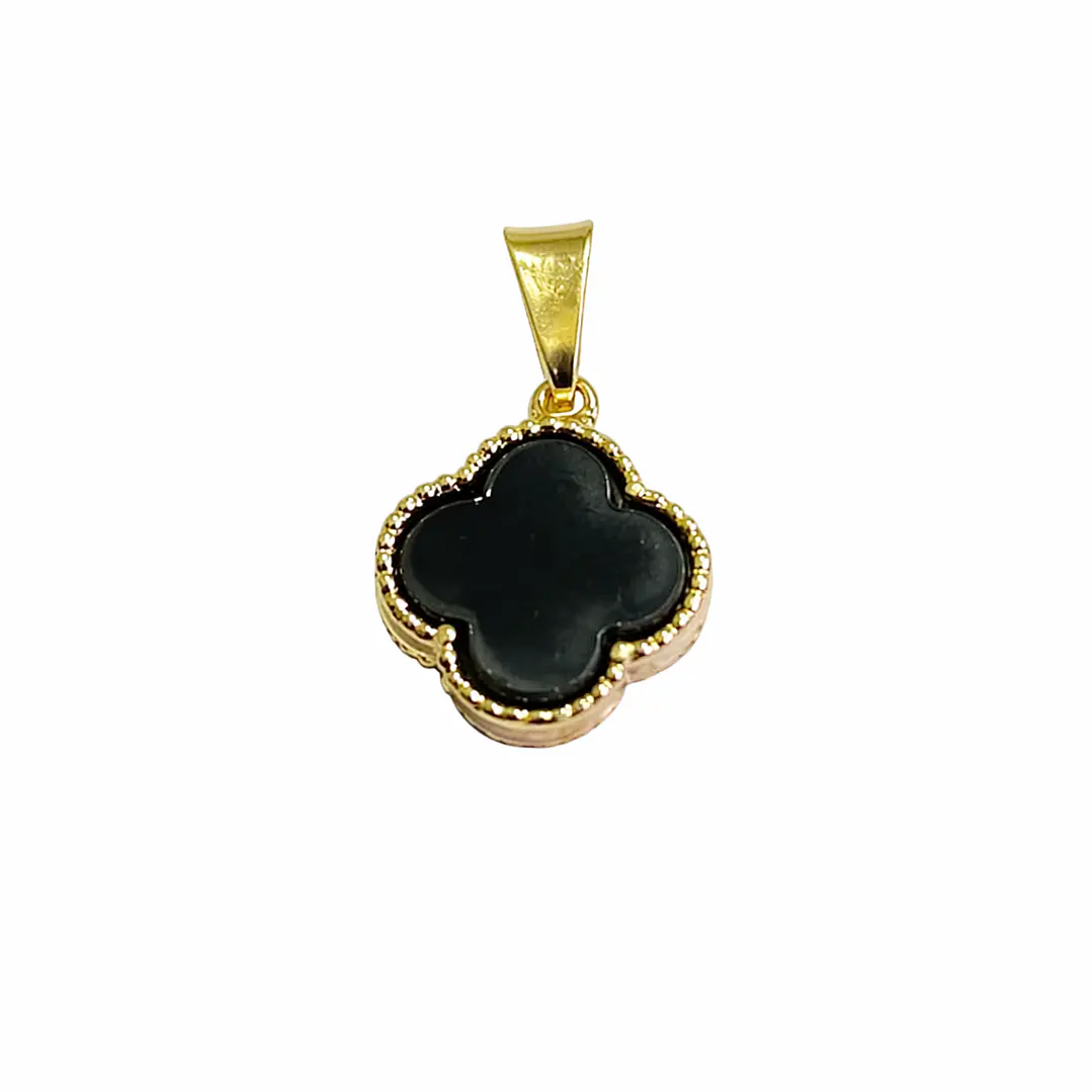 DIJE TREBOL NEGRO EN ORO LAMINADO 18K 1