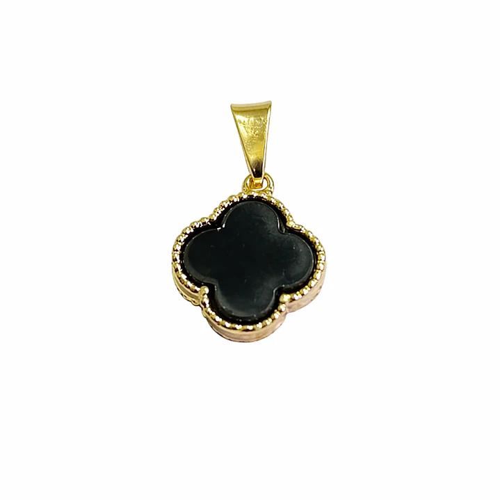DIJE TREBOL NEGRO EN ORO LAMINADO 18K 1