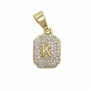 DIJE BRILLANTE DE INICIALES EN ORO LAMINADO 18K