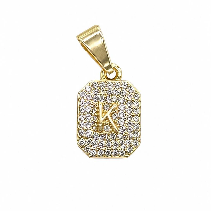 DIJE BRILLANTE DE INICIALES EN ORO LAMINADO 18K 1