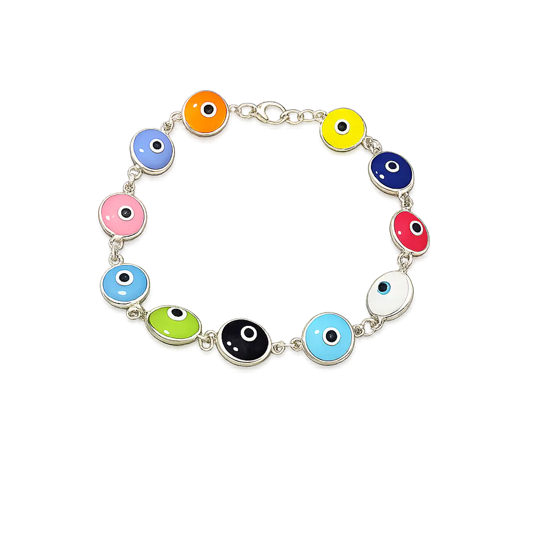PULSERA OJO TURCO COLORS EN PLATA 2