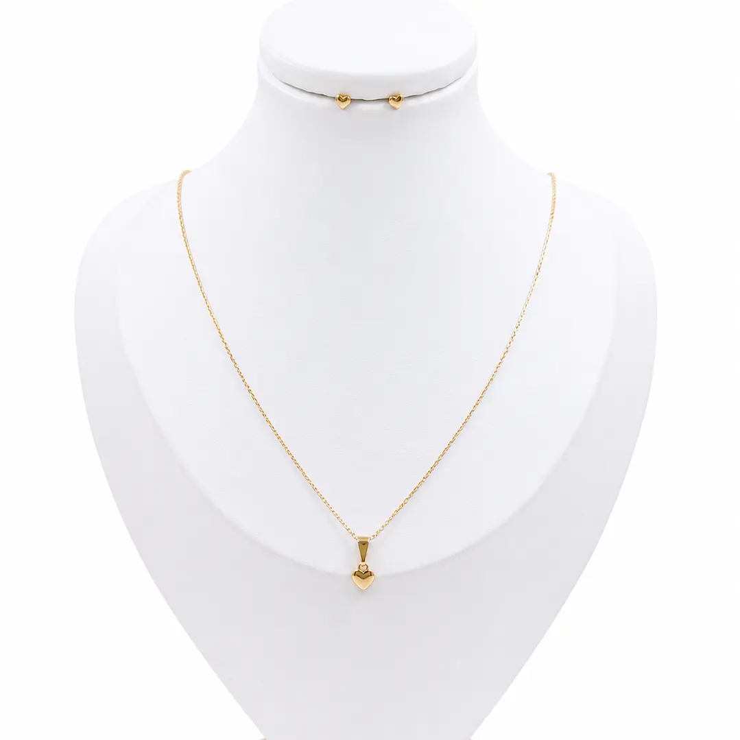 SET DEL CORA EN ORO LAMINADO 18K 1