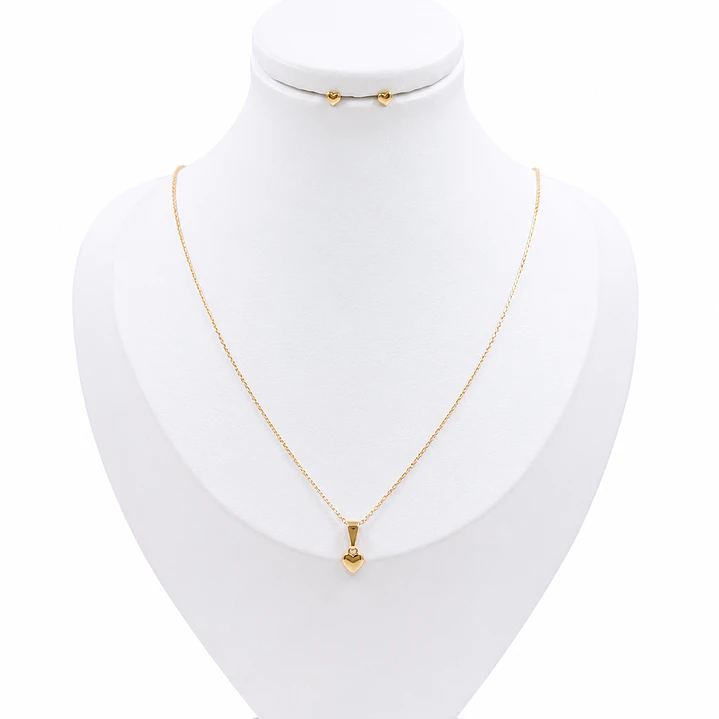 SET DEL CORA EN ORO LAMINADO 18K 1