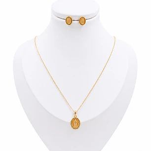 SET VIRGEN DE GUADALUPE EN ORO LAMINADO 18K