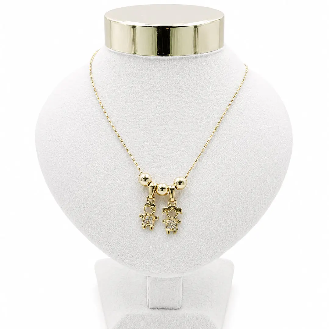 CADENA NIÑO Y NIÑA EN ORO LAMINADO 18K 1