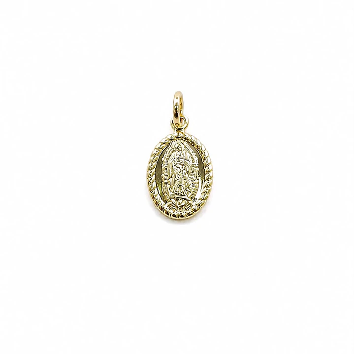 DIJE VIRGEN ENMARCADA EN ORO LAMINADO 18K 1